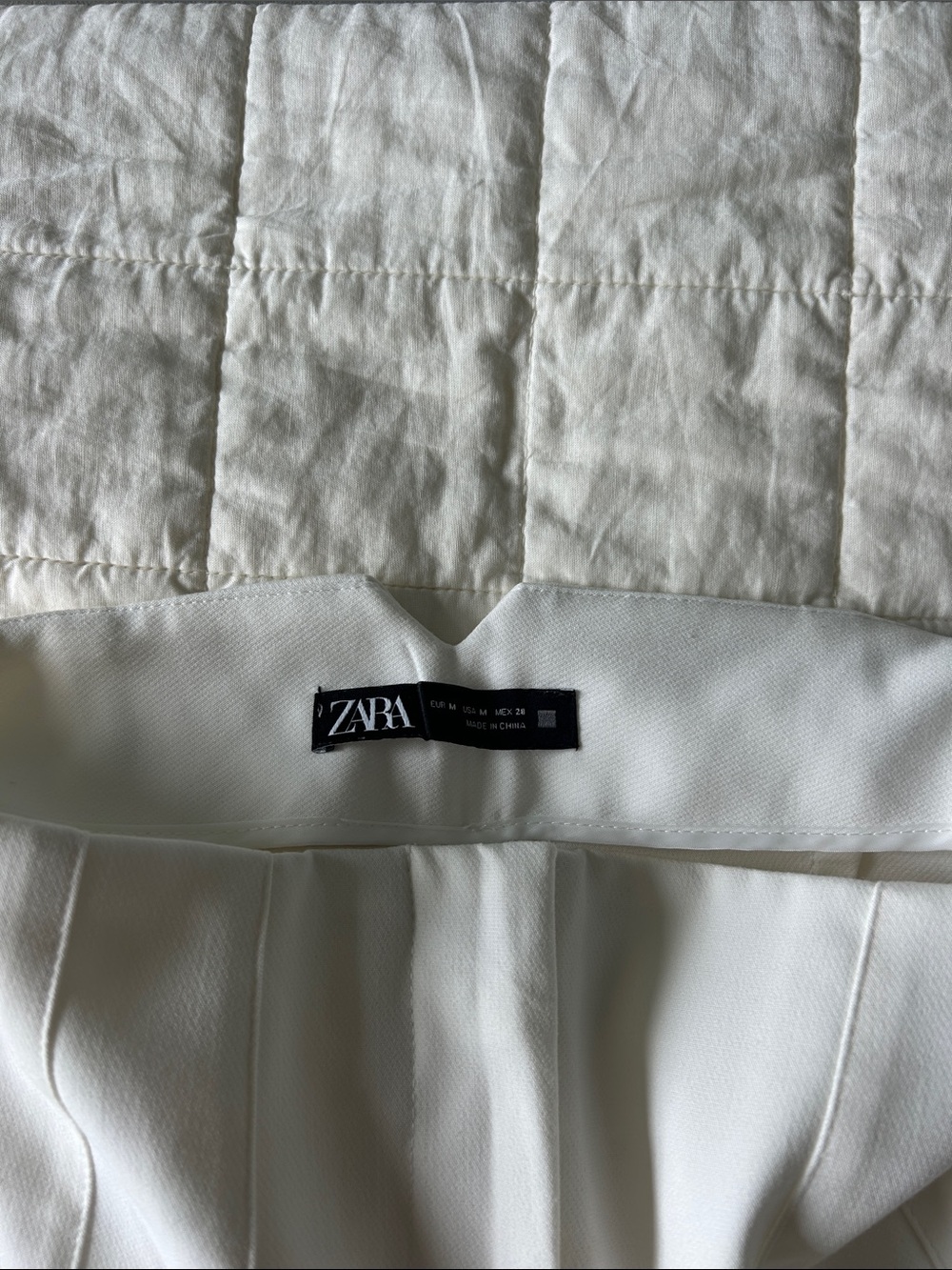 Zara Off-White High-Waist Tailored Trousers - Picture 5 of 5